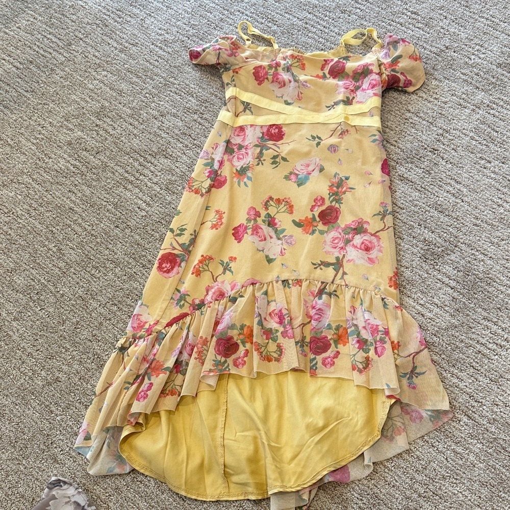 Joyfolie Yellow Floral Kids Dress